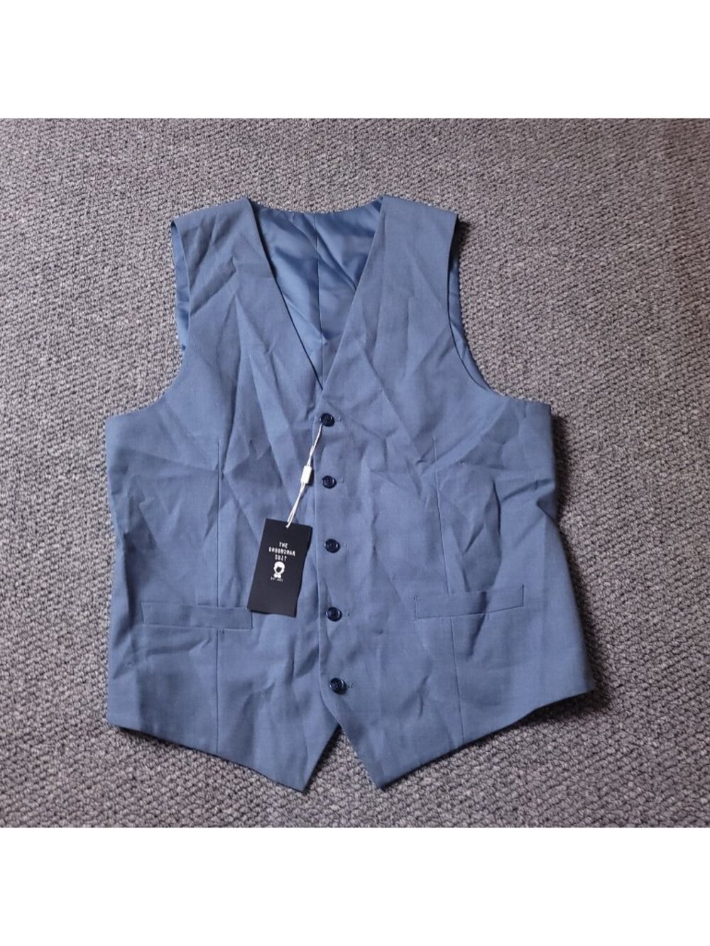 The Groomsman Suit Vest Mens 42 Tall Light Blue Formal Supply Dress Wedding Shop